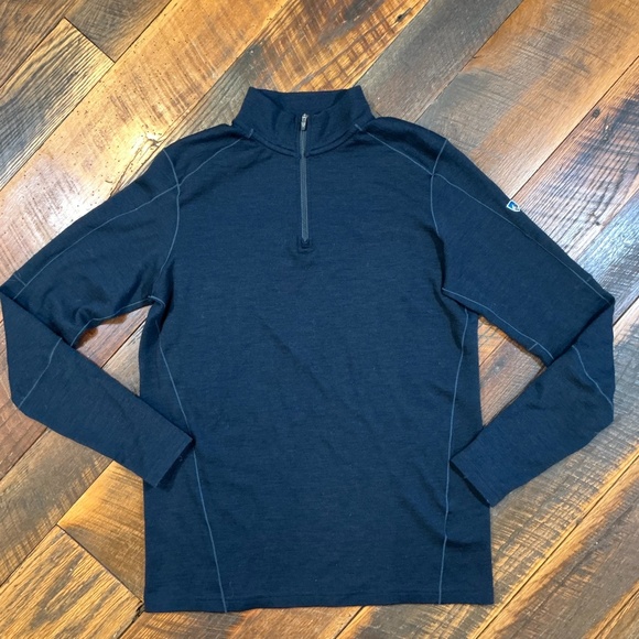 KÜHL Men’s Revel ¼ Zip Pullover Fleece Black Size M | Performance Outdoor Layer - Picture 4 of 10